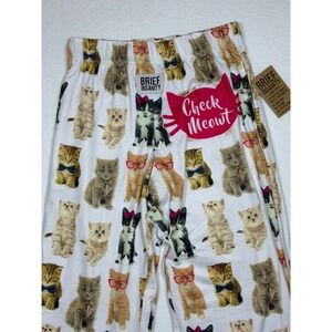 Brief‎ Insanity Women's Small Check Meowt Cat Pajama Pants Lounge Sleepwear NWT